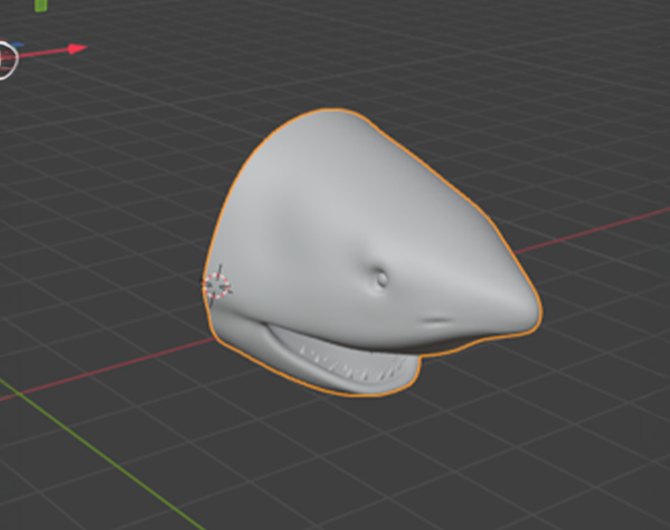 The shark head 3D model.